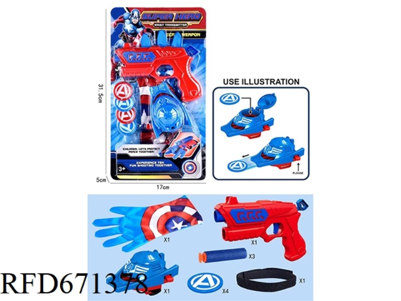 THE LAUNCHER OF THE US TEAM (WITH A SOFT BULLET GUN)