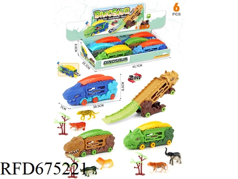 DINOSAUR CATAPULT VEHICLE 6PCS