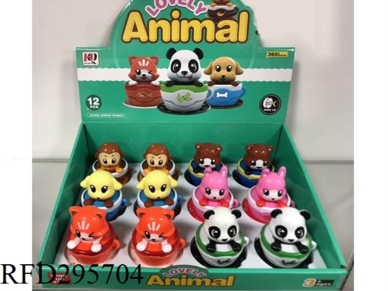 WIND UP ANIMAL CAR 12PCS