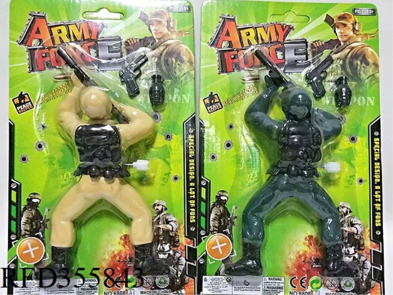 SOLID COLOR ON THE CHAIN CLIMBING SOLDIER WITH GUN GRENADE
