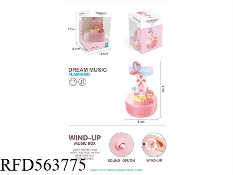 WINDING FLAMINGO MUSIC BOX