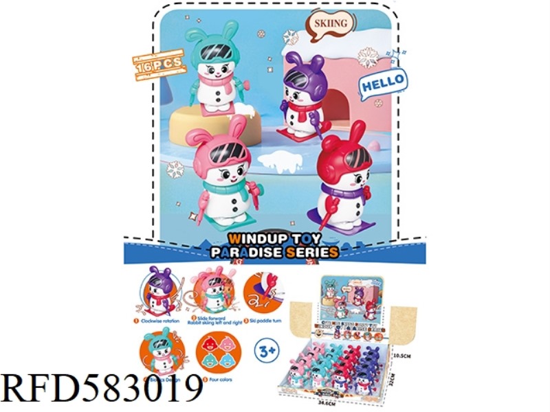 WIND-UP. - SKI RABBIT 16PCS