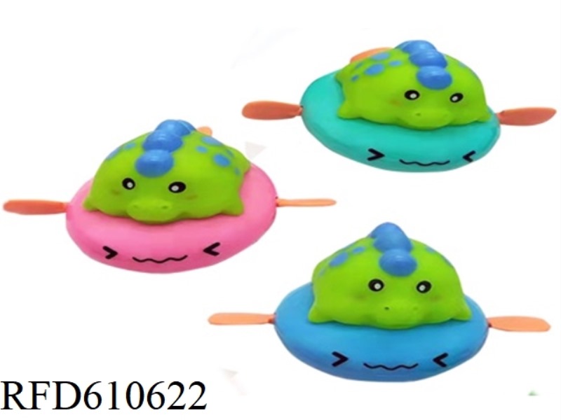 DINOSAURS PLAYING IN THE WATER ON THE CHAIN, HOLDING HANDS AND SPRAYING WATER