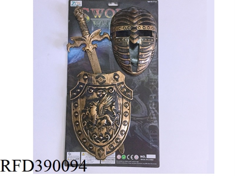 BRONZE SINGLE SWORD SHIELD + MASK