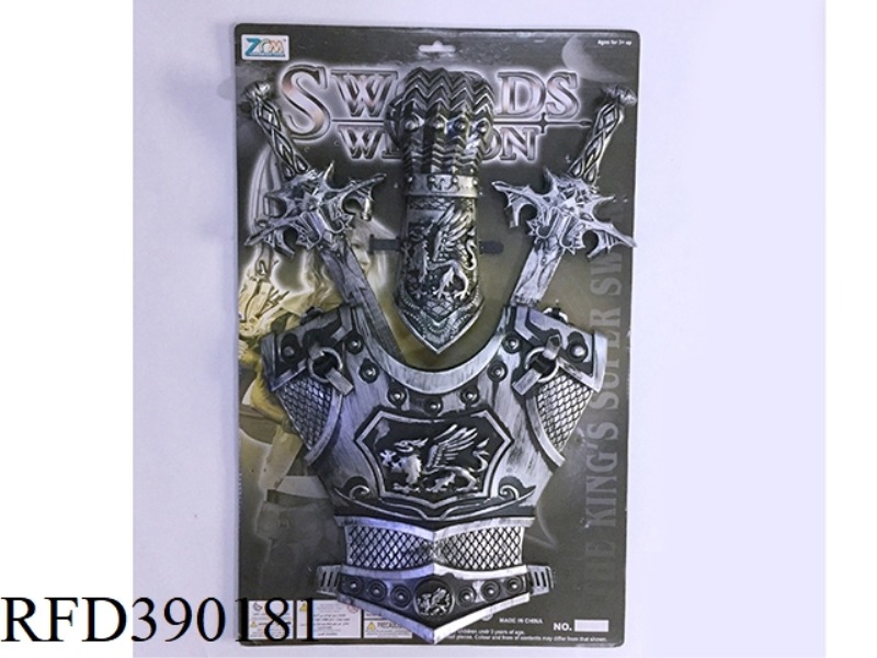 ANCIENT SILVER DOUBLE SWORD ARMOR + BRACER