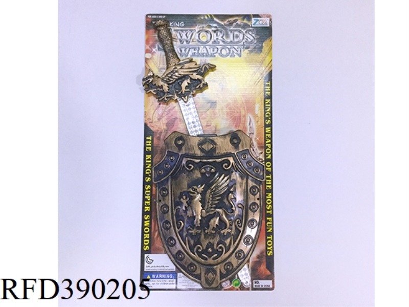 BRONZE SINGLE SWORD AND SHIELD