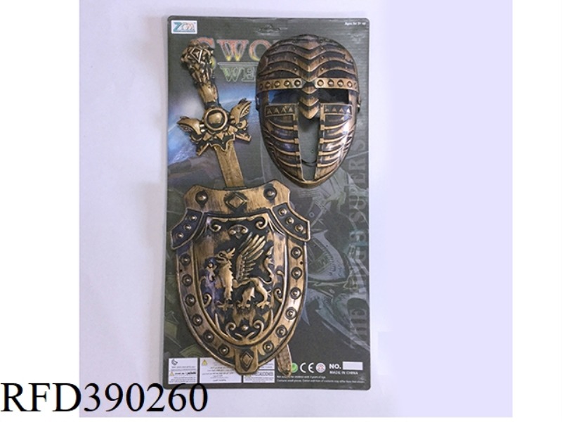 BRONZE SINGLE SWORD SHIELD + MASK