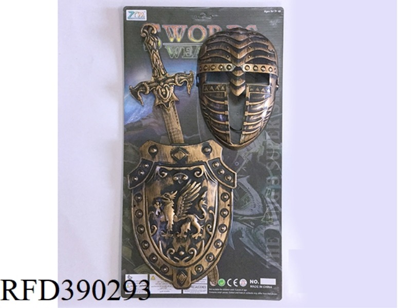 BRONZE SINGLE SWORD SHIELD + MASK