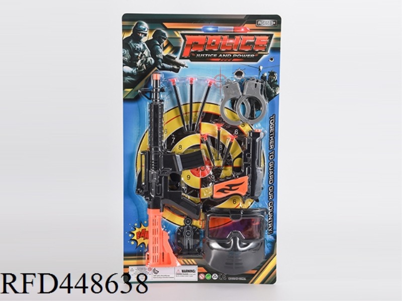 THREE BULLET NEEDLE GUN, EQUIPPED WITH THREE BULLET FIVE OR FOUR NEEDLE GUN, HANDCUFFS, HUMAN TARGET