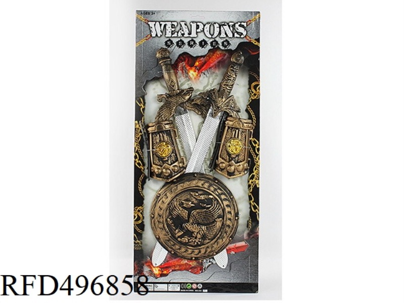 BRONZE WEAPON SET MACE + SHIELD + CLAW