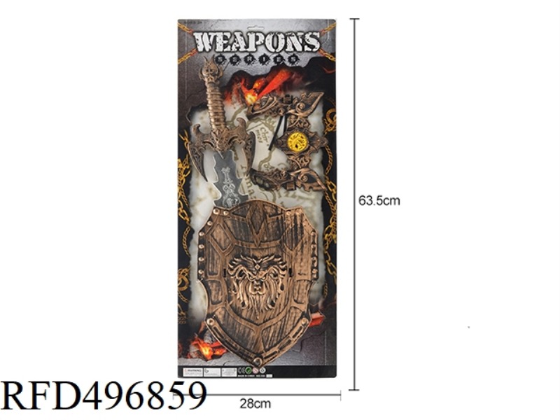 BRONZE WEAPON SET CORNER SHIELD + SWORD + MASK