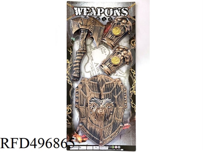 BRONZE WEAPON CASE SMALL AXE + ANGLE SHIELD +2 SMALL BRACERS