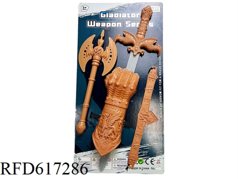GOLDEN WEAPON SWORD (SMALL AXE + ARMGUARD + HEADDRESS)