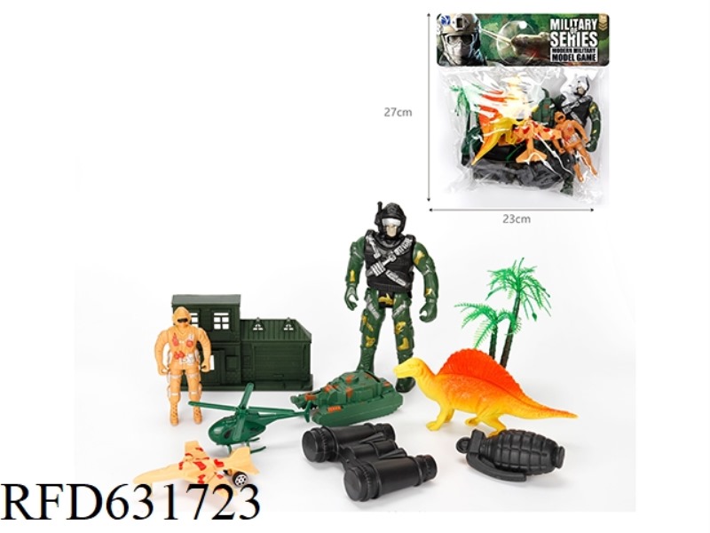 MILITARY SET WITH 10PCS OF DINOSAURS