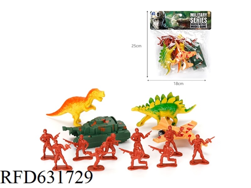 MILITARY SET WITH 14PCS OF DINOSAURS