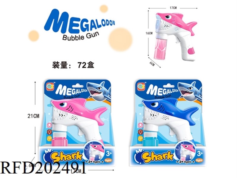 ELECTRIC SHARK BUBBLE GUN (1 BOTTLE OF BUBBLE WATER WITH LIGHT)