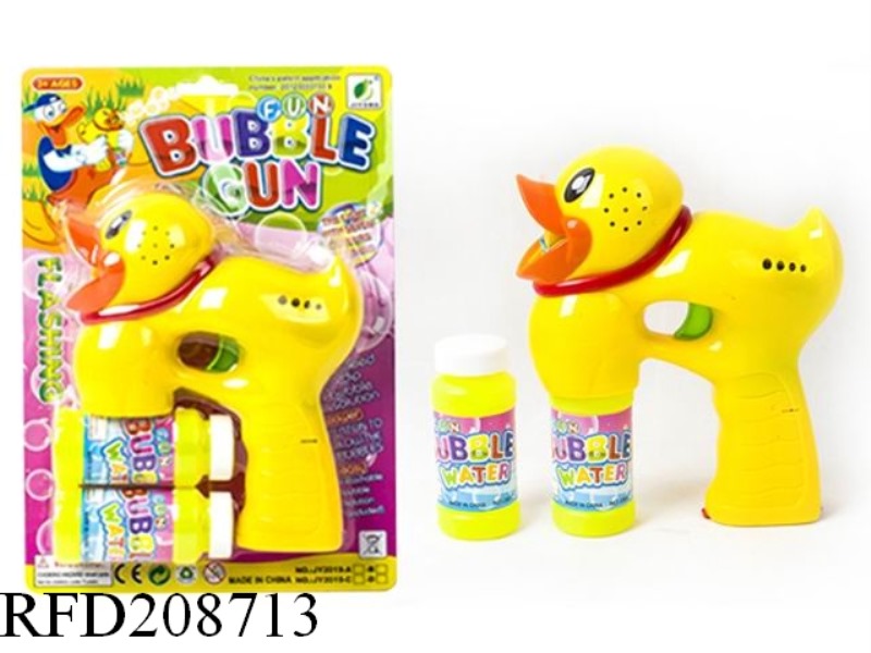 SOLID COLOR DUCK WITH BLUE LIGHT TWO BOTTLES OF WATER BUBBLE GUN