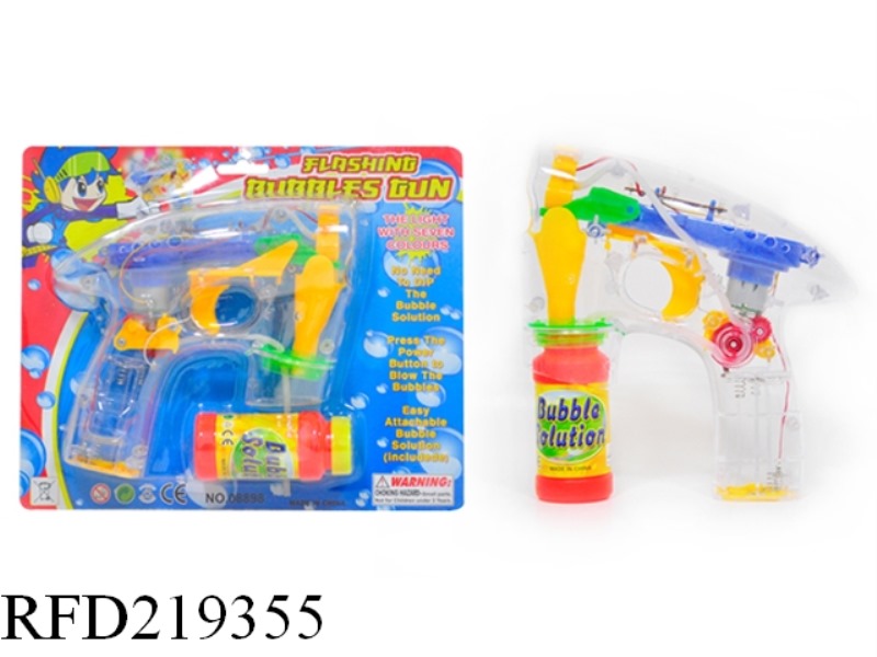 BUBBLE GUN WITH FLICKER(A VASE BUBBLE WATER)