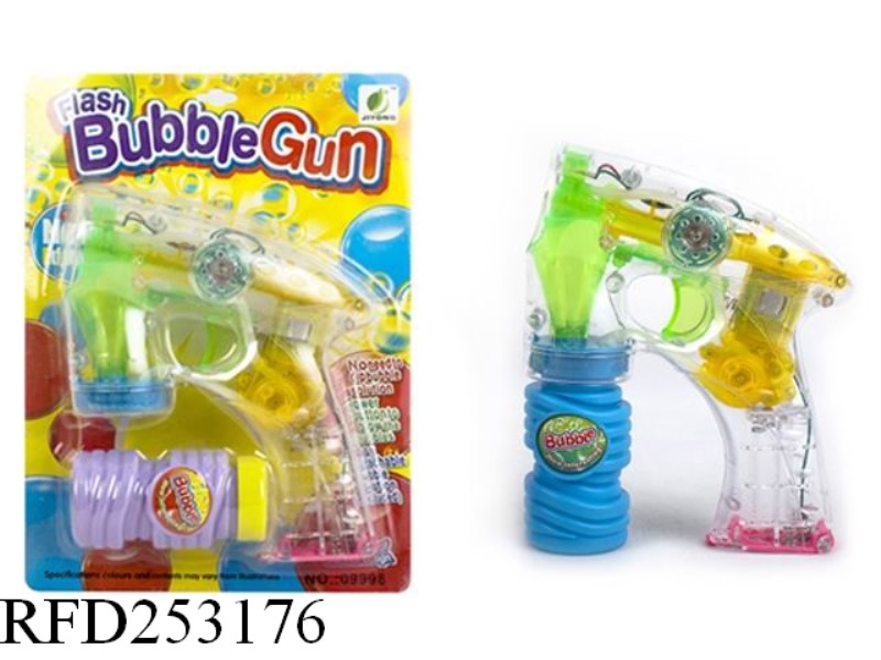 FULL AUTOMATIC BUBBLE GUN WITH LIGHT(SINGLE BUBBLE WATER)