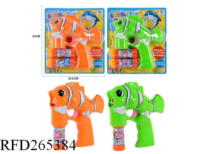 B/O CLOWNFISH BUBBLE GUN WITH LIGHT(WITH 2 VASE BUBBLE WATER)