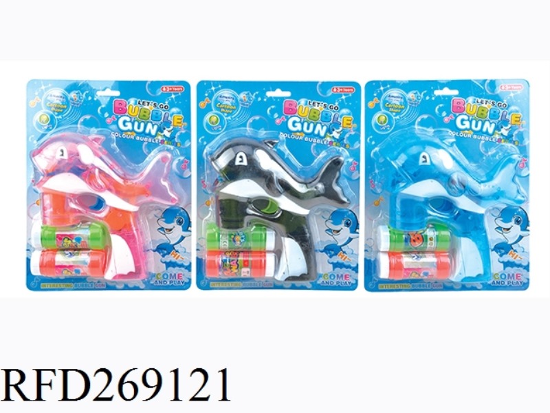 B/O DOLPHIN BUBBLE GUN WITH LIGHT AND MUSIC