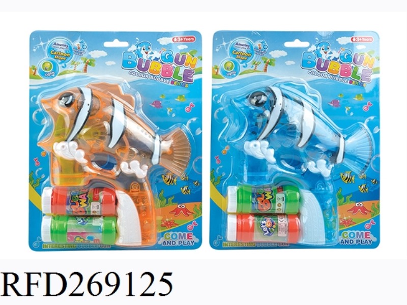 B/O CLOWNFISH BUBBLE GUN WITH LIGHT AND MUSIC