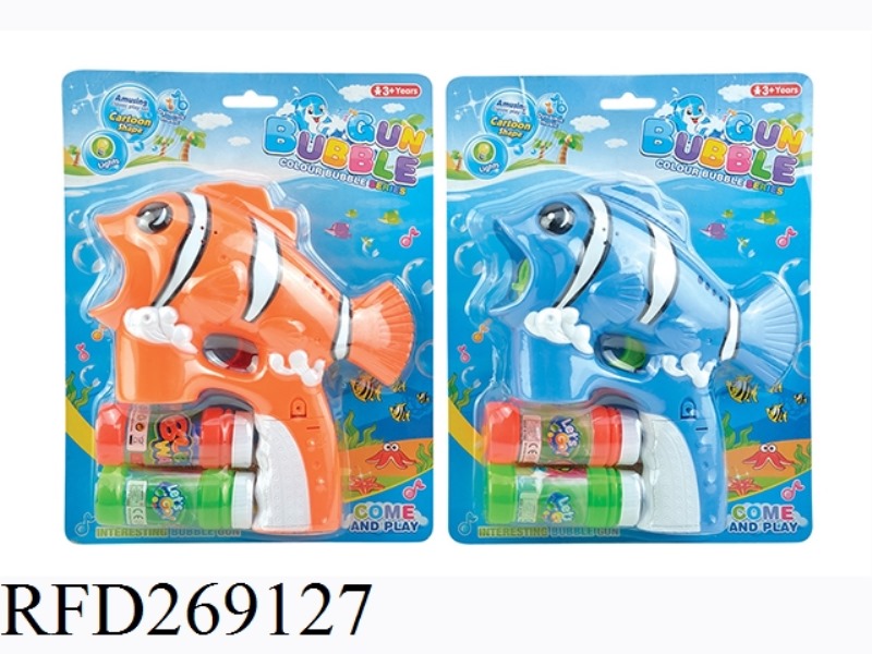 B/O CLOWNFISH BUBBLE GUN WITH LIGHT AND MUSIC