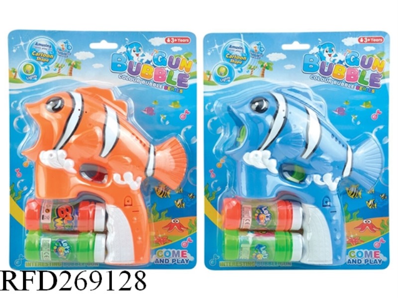 B/O CLOWNFISH BUBBLE GUN WITH LIGHT