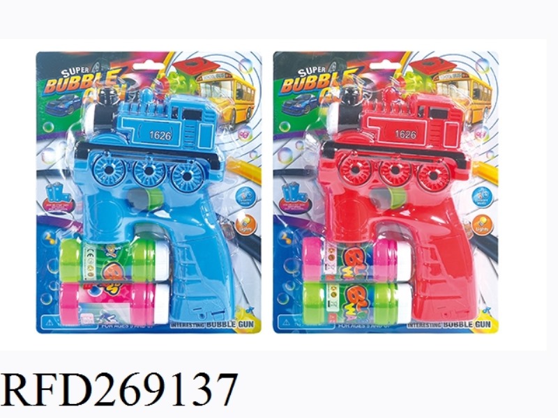 B/O TRAIN BUBBLE GUN WITH LIGHT AND MUSIC
