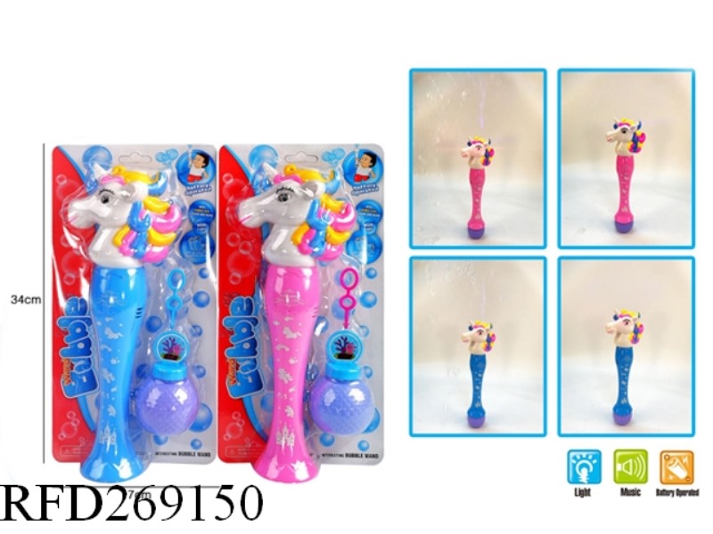 UNICORN BUBBLE STICK WITH LIGHT AND MUSIC