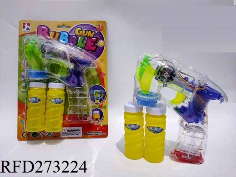 BUBBLE GUN WITH LIGHT AND MUSIC(2 VASE BUBBLE WATER)