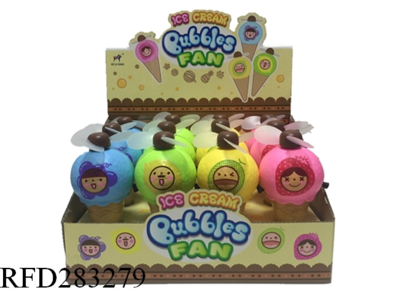 ICE CREAM PULL LINE FAN BUBBLE 12PCS