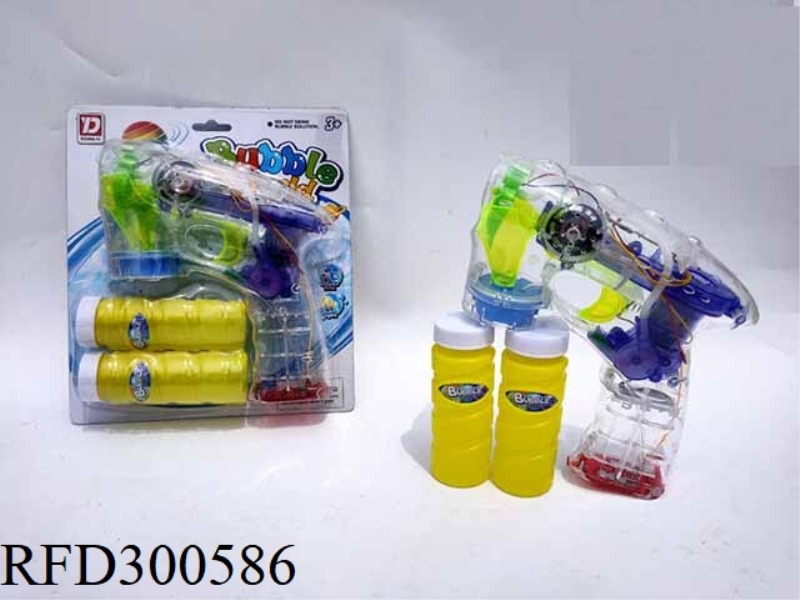 BUBBLE GUN WITH LIGHT AND MUSIC(2 VASE BUBBLE WATER)