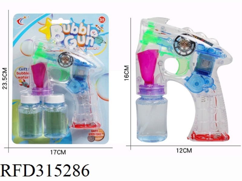 LITTLE SPACE TRANSPARENT ELECTRIC BUBBLE GUN WITH LIGHT MUSIC