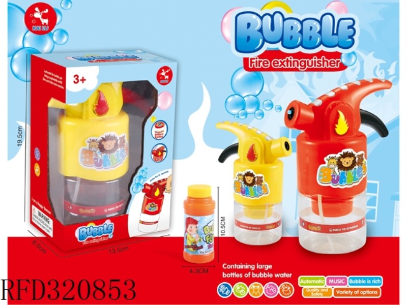 B/O BUBBLE GUN WITH MUSIC AND LIGHT, IT CONTAINS A 100ML BOTTLE OF BUBBLE WATER