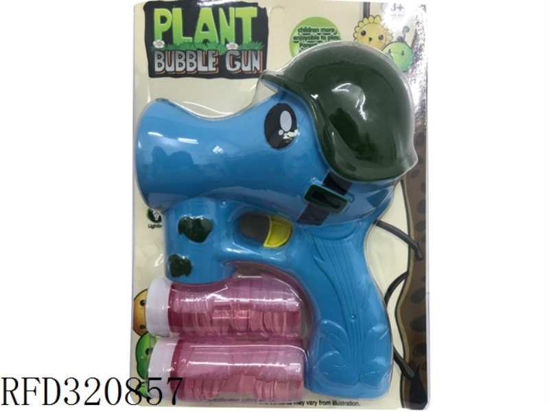 B/O BUBBLE GUN WITH MUSIC AND LIGHT, IT CONTAINS 2PCS 50ML TRANSPARENT BOTTLES OF BUBBLE WATER
