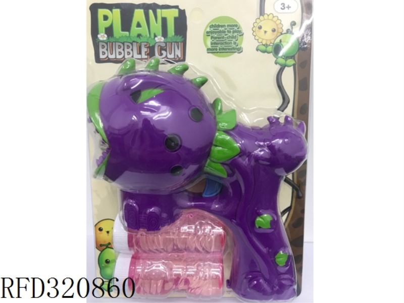 B/O BUBBLE GUN WITH MUSIC AND LIGHT, IT CONTAINS 2PCS 50ML TRANSPARENT BOTTLES OF BUBBLE WATER