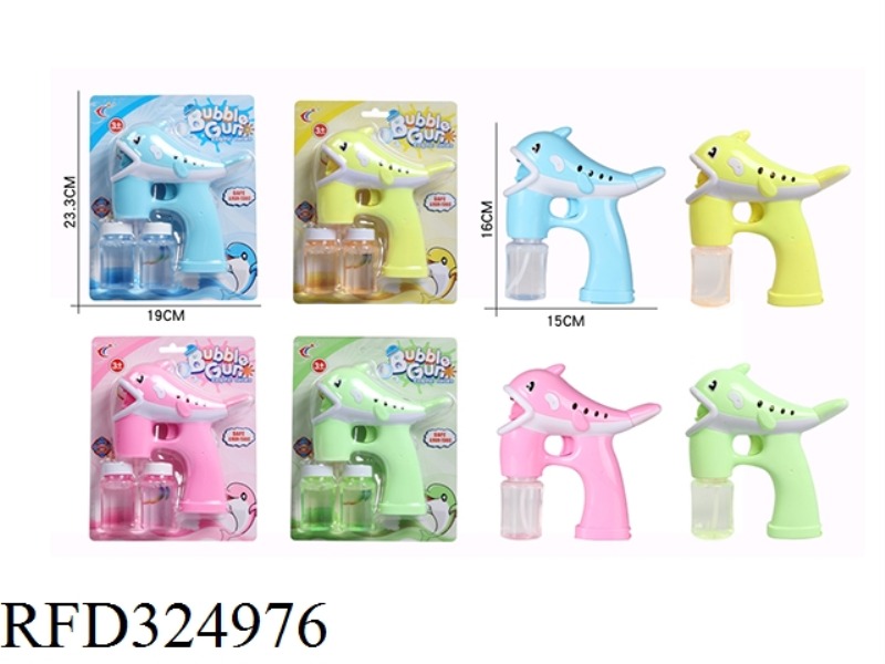 50ML DOLPHIN ELECTRIC BUBBLE GUN WITH LIGHTS AND MUSIC