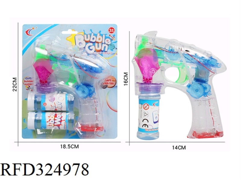 BIG SPACE TRANSPARENT ELECTRIC BUBBLE GUN WITH 4 LIGHTS