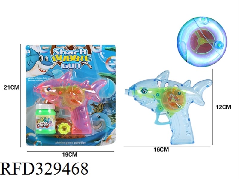 CARTOON TRANSPARENT SHARK WITH LIGHT BUBBLE GUN