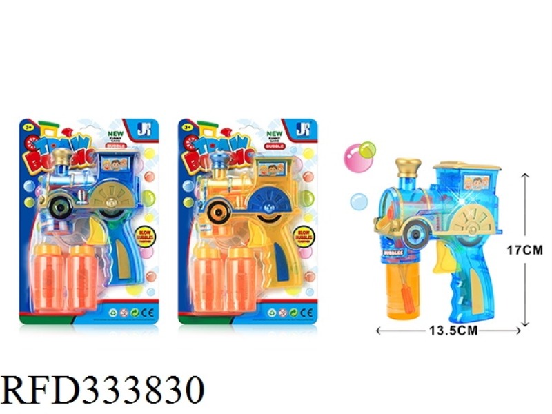 TRANSPARENT SPRAY PAINT AUTOMATIC TRAIN BUBBLE GUN WITH LIGHT