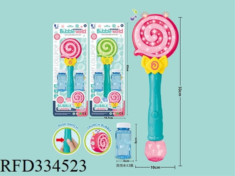 ELECTRIC LIGHT MUSIC STICK BUBBLE MACHINE (60ML X 2)