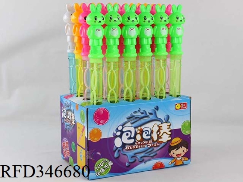 38 CM BUNNY HEAD SHAPE BUBBLE WAND (4 COLORS) 24PCS
