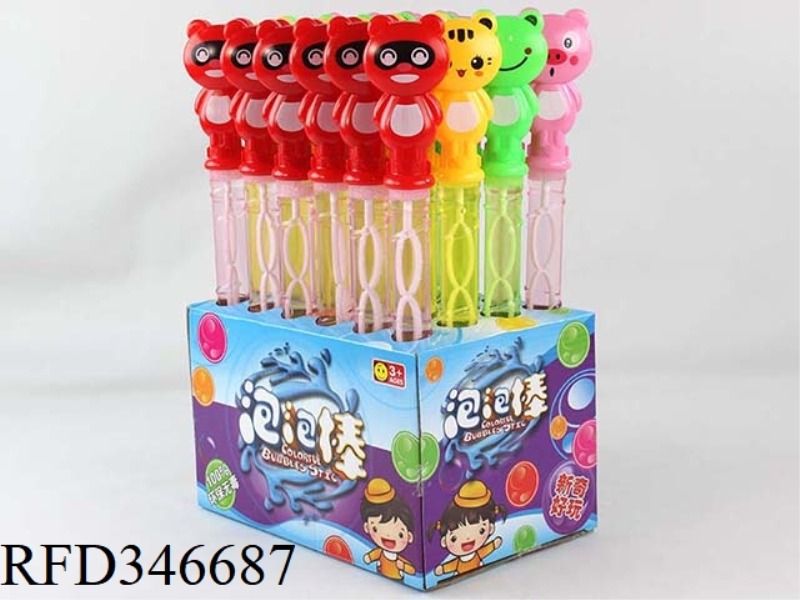 38 CM CARTOON BUBBLE STICK (4 COLORS AND 4 STYLES) 24PCS