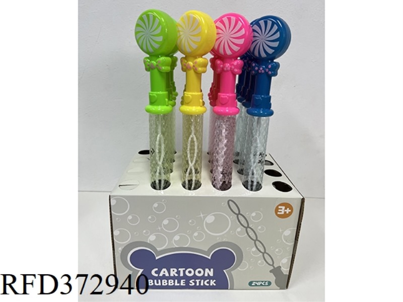 37CM LOLLIPOP BUBBLE STICK 24PCS