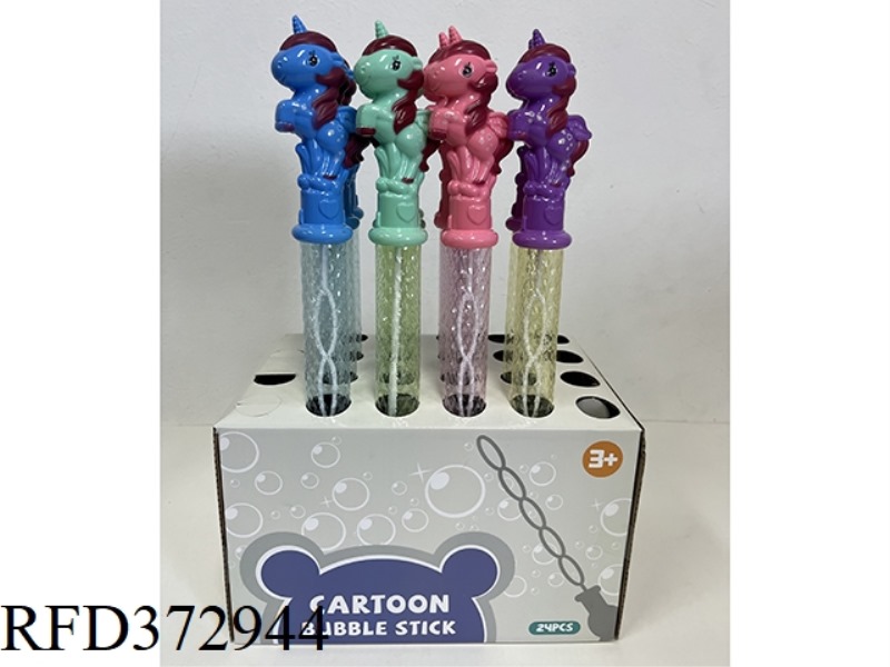 37CM UNICORN BUBBLE STICK 24PCS