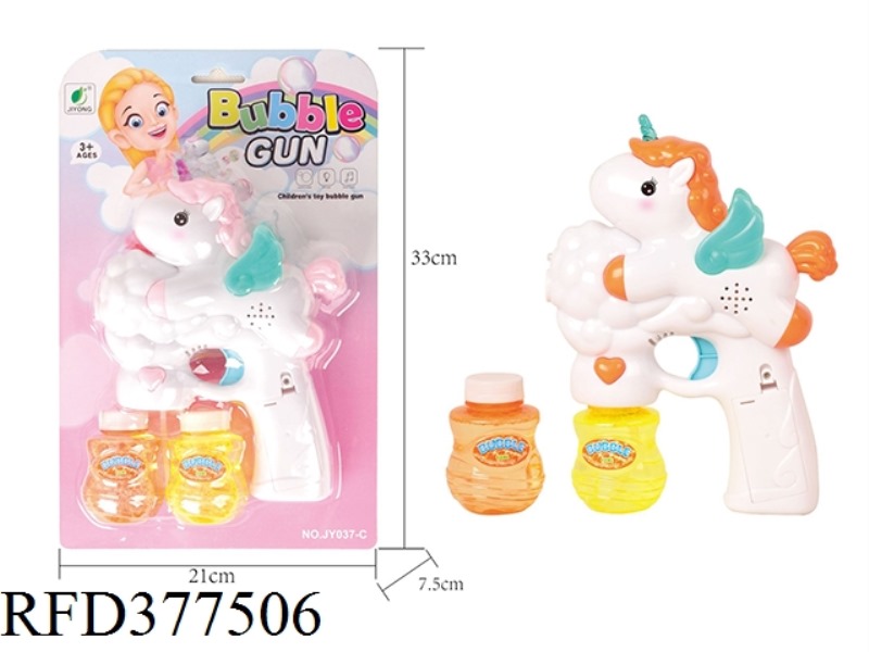UNICORN WITH MUSIC 4 LIGHT DOUBLE BOTTLE BLISTER GUN (ABS)