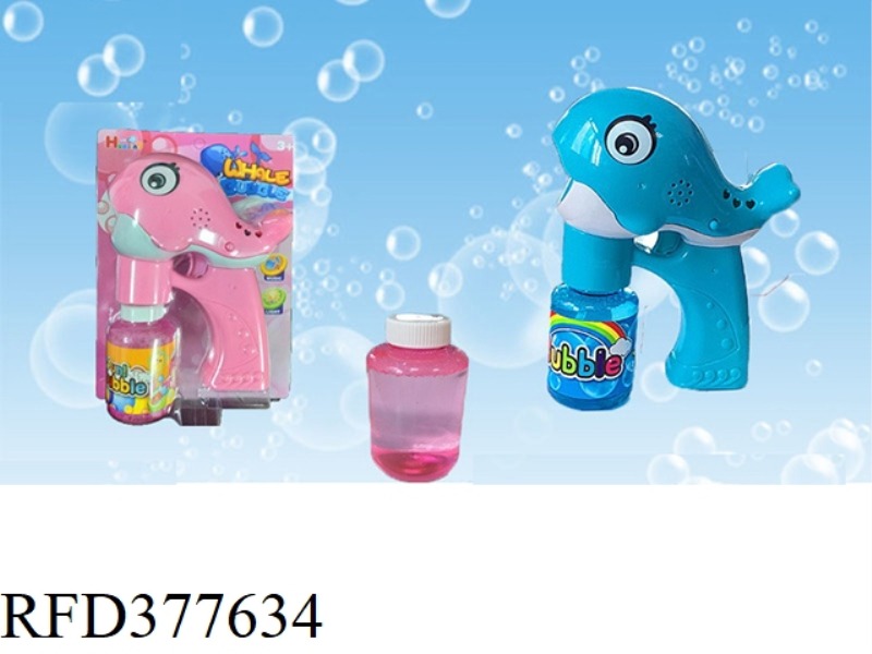 WHALE LIGHT MUSIC BUBBLE GUN WITH A BOTTLE OF 150ML WATER