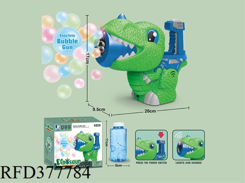 ELECTRIC LIGHT MUSIC CARTOON DINOSAUR BUBBLE GUN