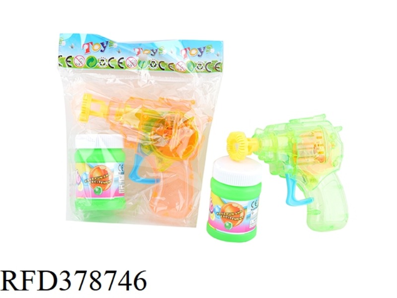 TRANSPARENT INERTIA BUBBLE GUN WITH LIGHT REVOLVER